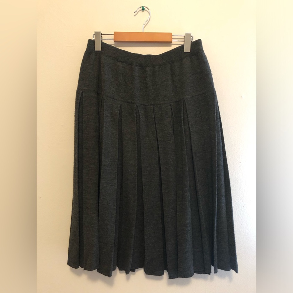 Koret Dark Gray Pleated Knit Maxi Skirt